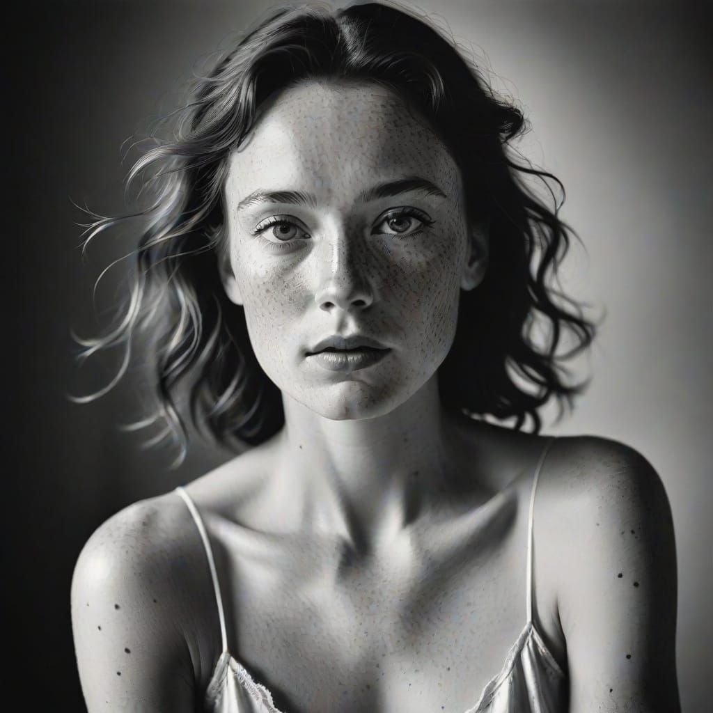 Elegant Film Noir Portrait in Black and White