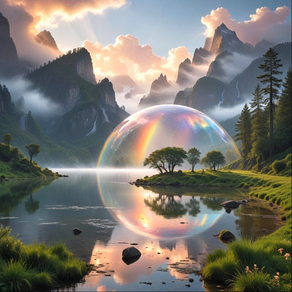 Dazzling Glowing Spaceship Emerges at Dawn