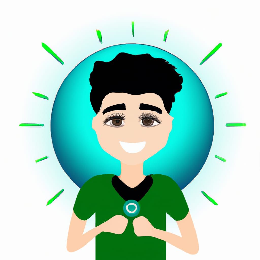Cartoon Handsome Guy Smiling with Simple Background