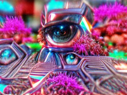 Psychedelic Eye in Cosmic Synthwave Style