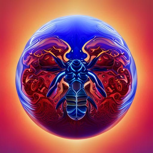 Hyperrealistic Scorpion Portrait in Glass Orb