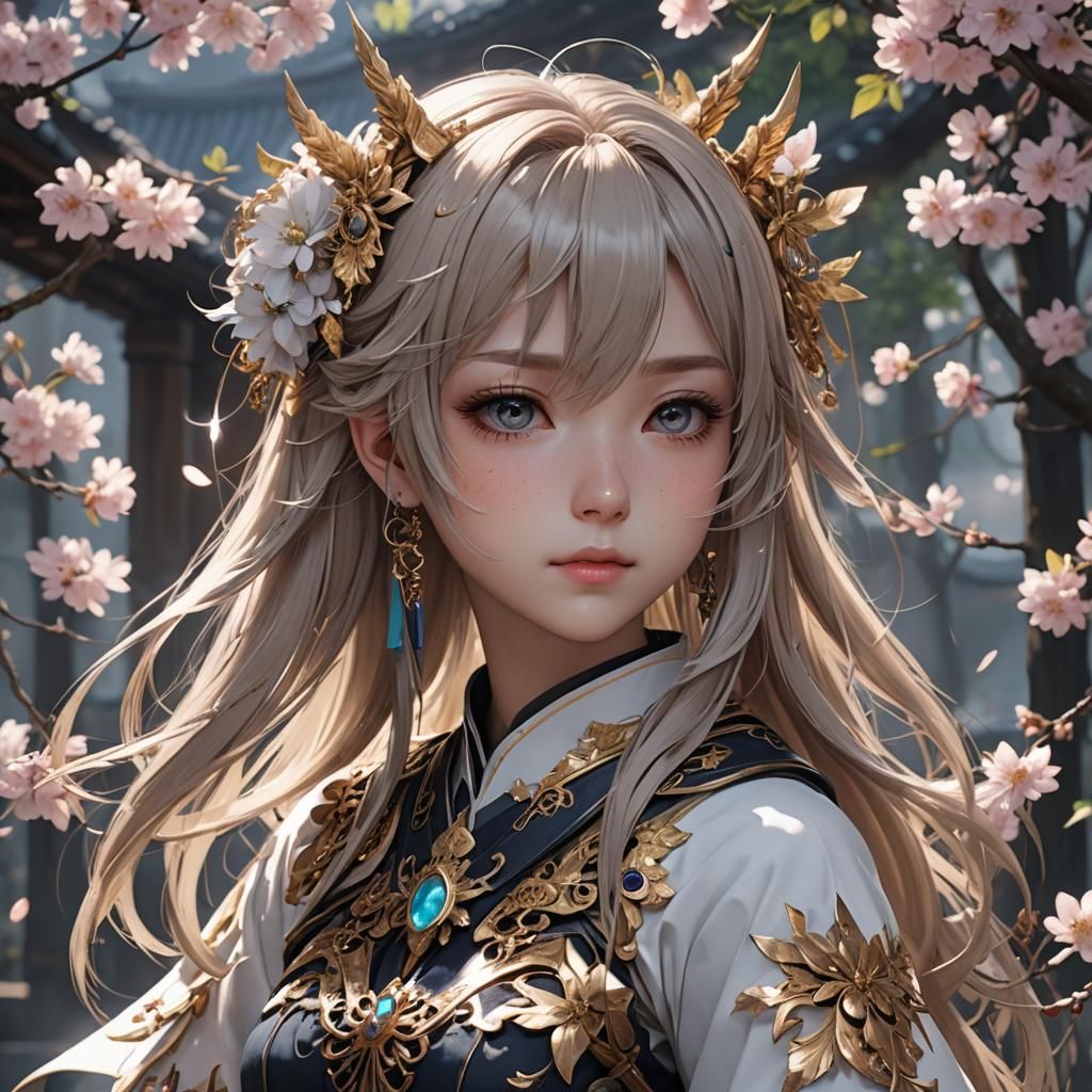 Anime Girl 3D Art Inspired by WLOP