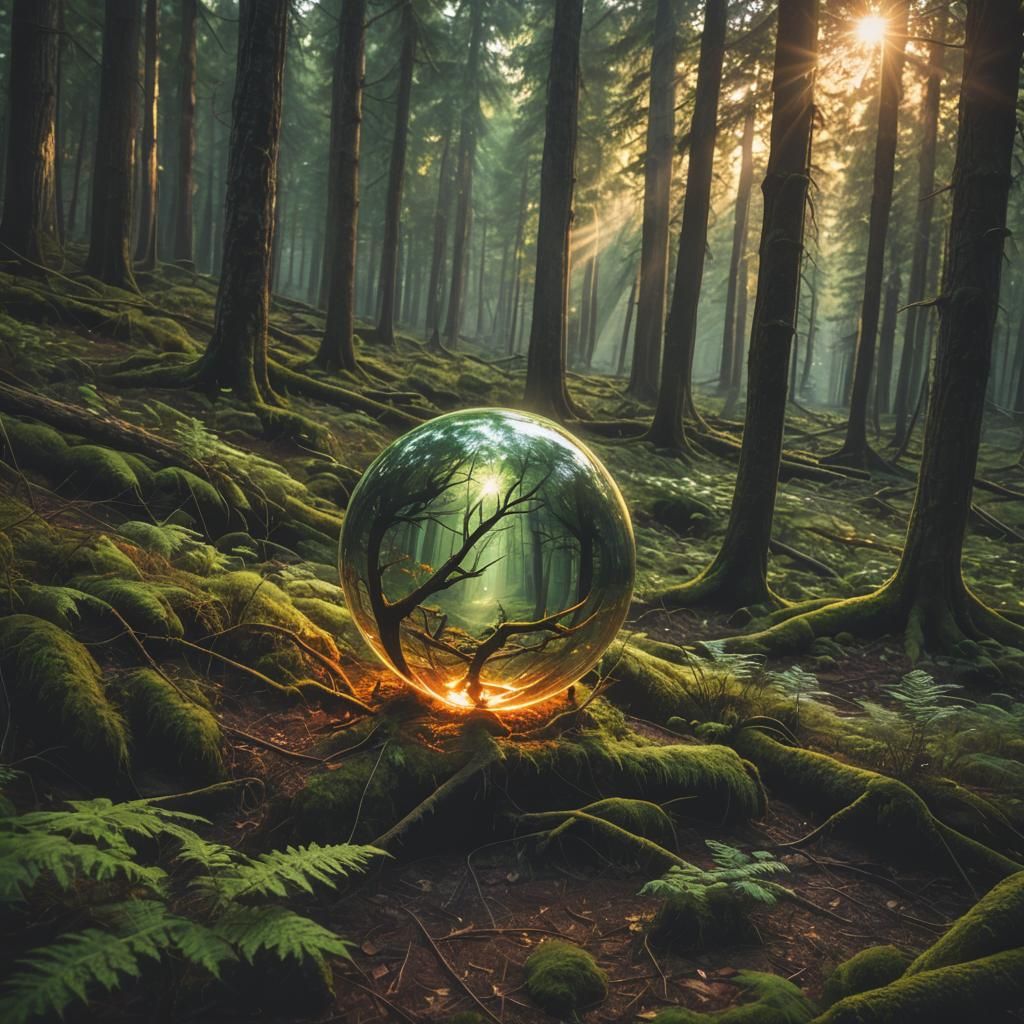 Glowing Orb at Forest Heart: An Epic Scene