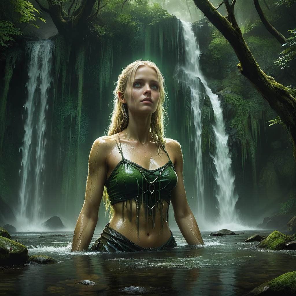 Mystical Moonlit Mermaid in a Dark Fantasy Realm