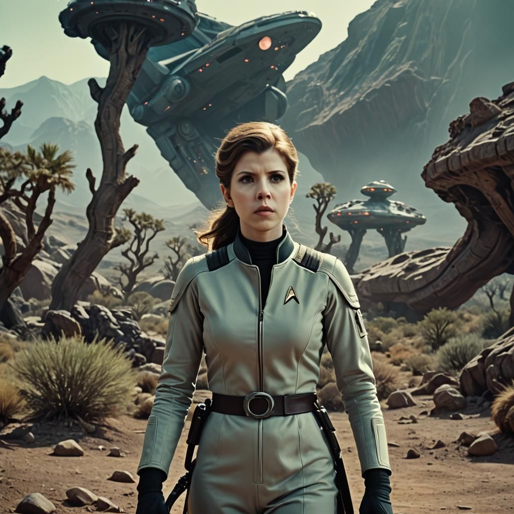 Anna Kendrick in 1950s Sci-Fi Film Still