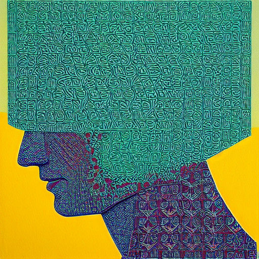 Minimalist Urban Landscape Portrait in Metallic Geometric St...