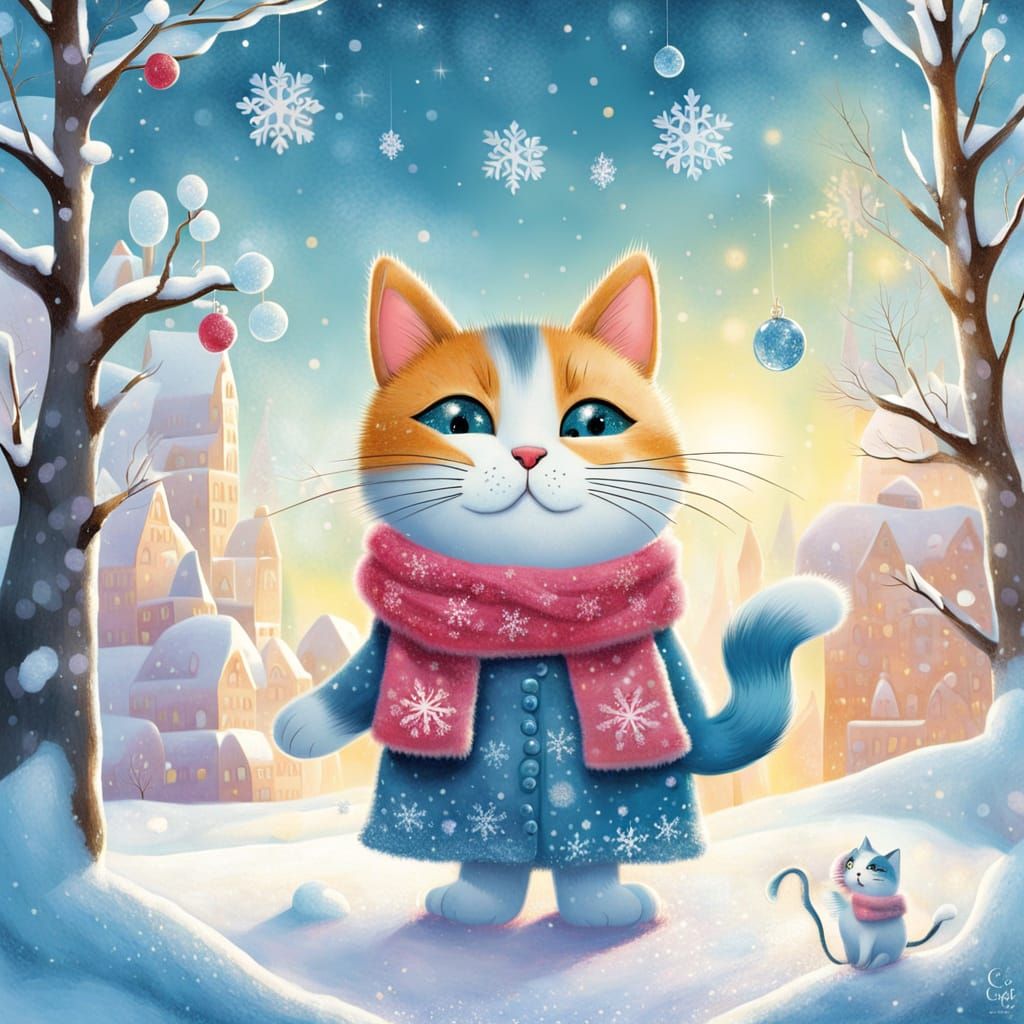 Winter Wonderland Cat in Enchanted Ice
