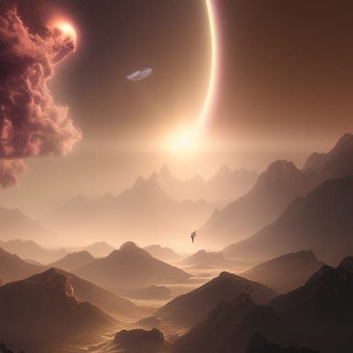 Epic Astronaut in Space Digital Painting