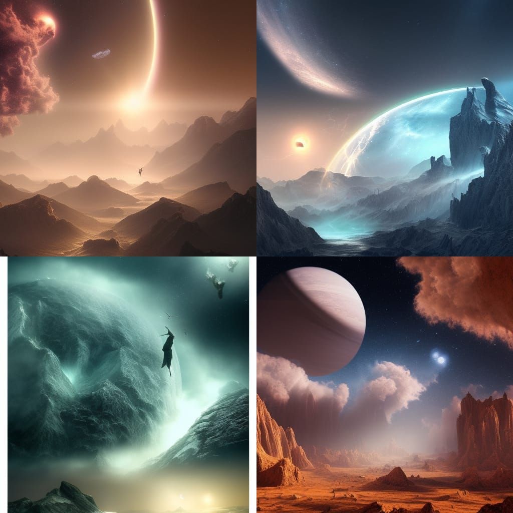 Epic Astronaut in Detailed Digital Matte Painting