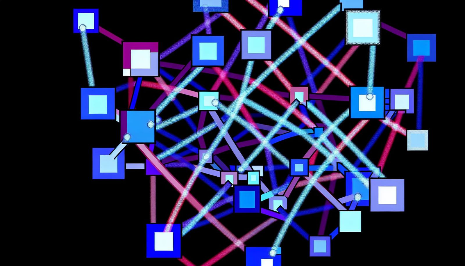 Abstract Interwoven Network Connection Tesseract