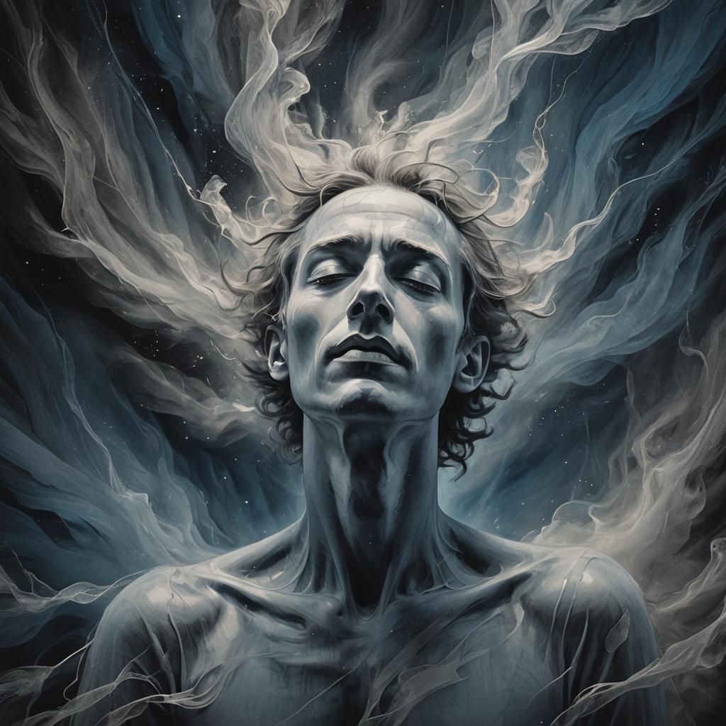 Lost Astral Being in Despair: Surreal Digital Painting