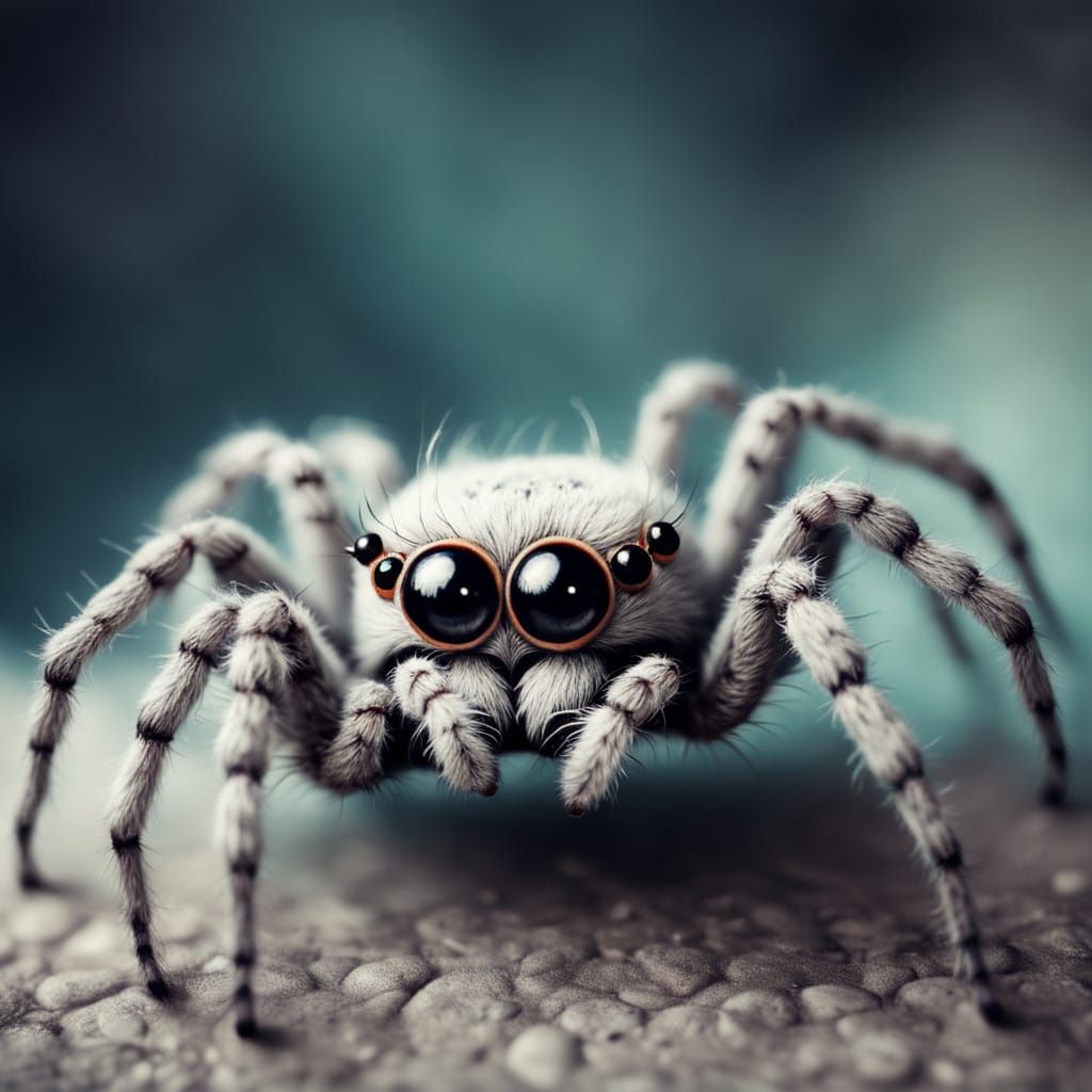 Whimsical Kalighat Spider Portrait in Distressed Colors