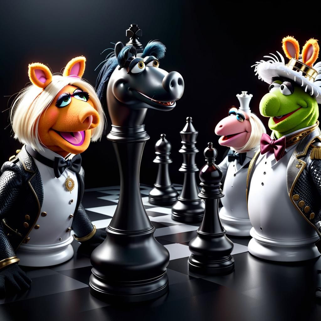 Muppet Chess Game: 3D Digital Art