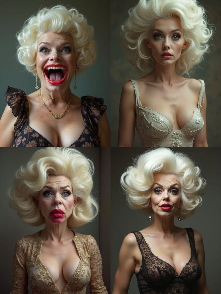 Surreal Grotesque Plastic Surgery Faces in Eerie Formation