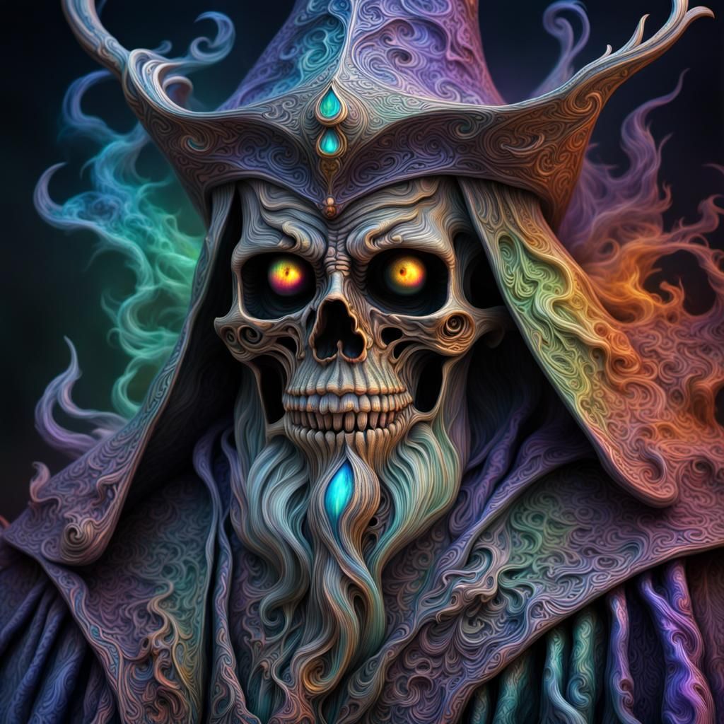 Detailed Wizard of Death with Iridescent Colors