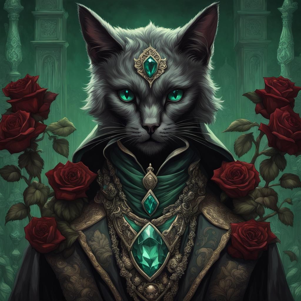 Assassin's Creed Cat with Emerald Crystals