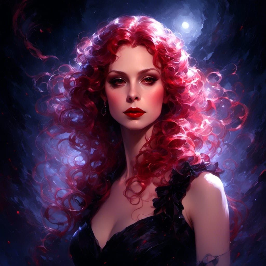 Victorian Vampire Portrait with Red Hair