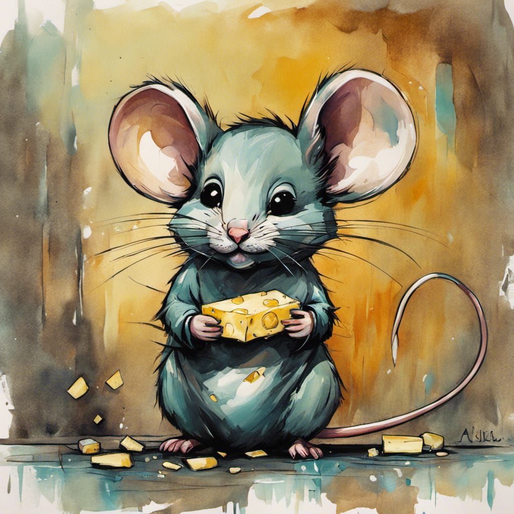 Mouse with Cheese in Pasquini Style