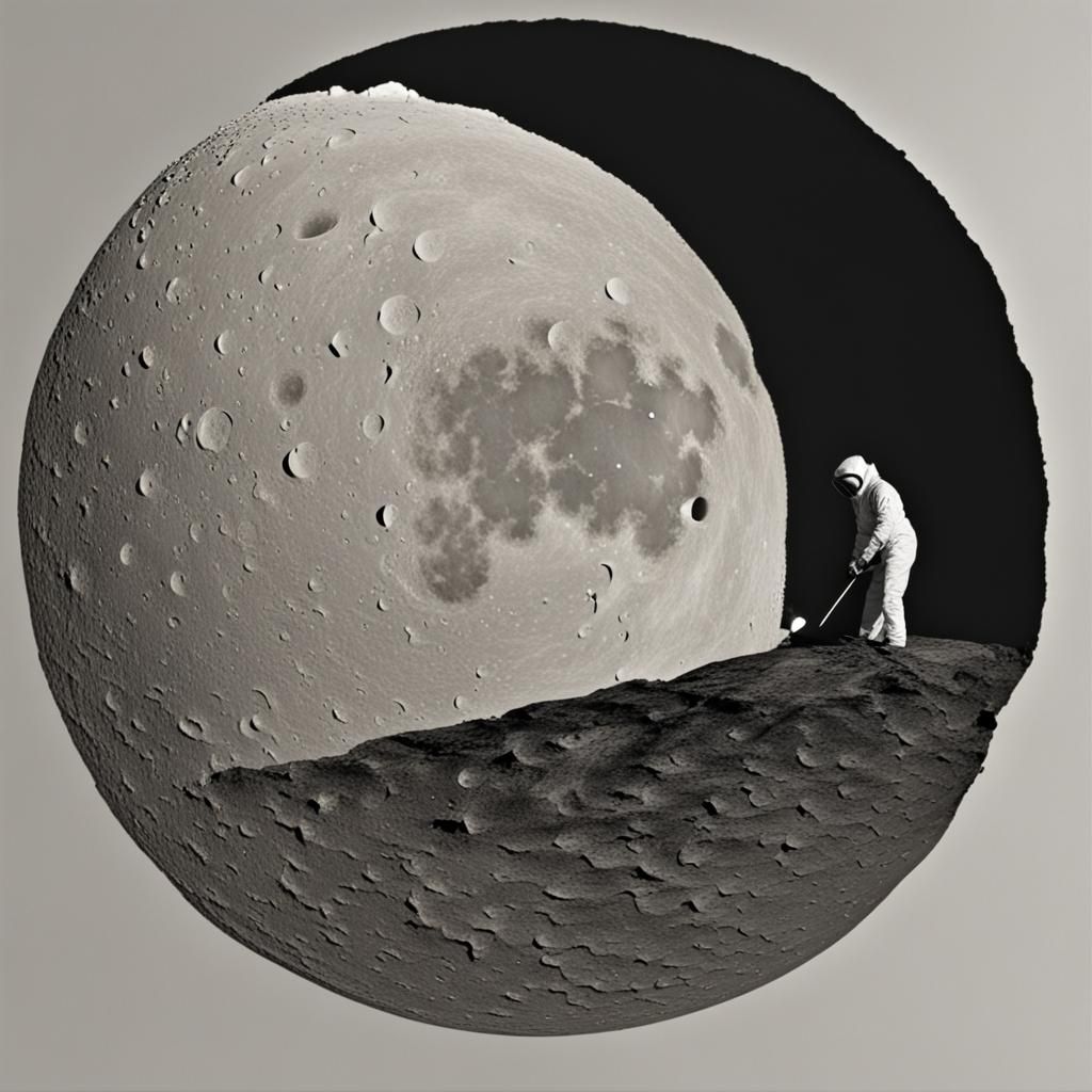 Abstract Image of Someone Peeling the Moon