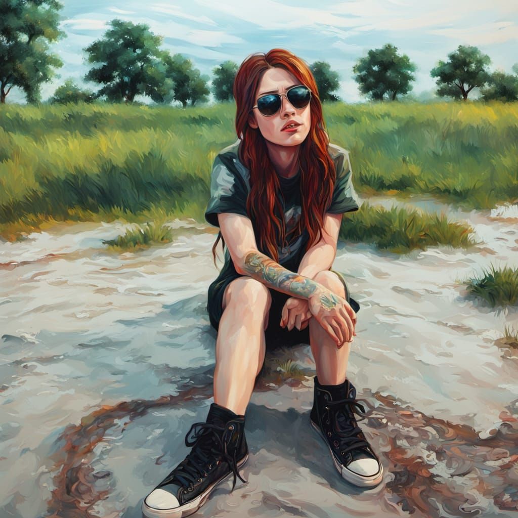 Vibrant Oil Painting of a Person in Splash Art Style