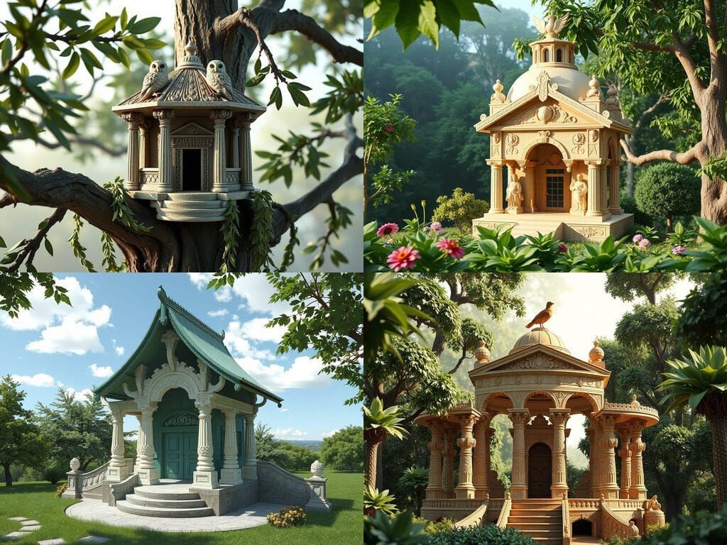 Athena's Temple Birdhouse: 3D Anime Art