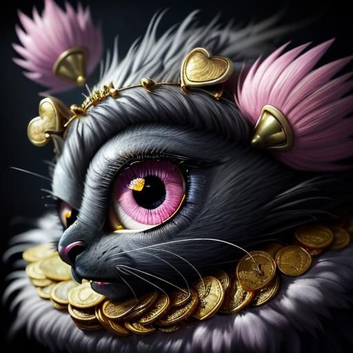 Surreal Bejeweled Eye with Animals in 3D