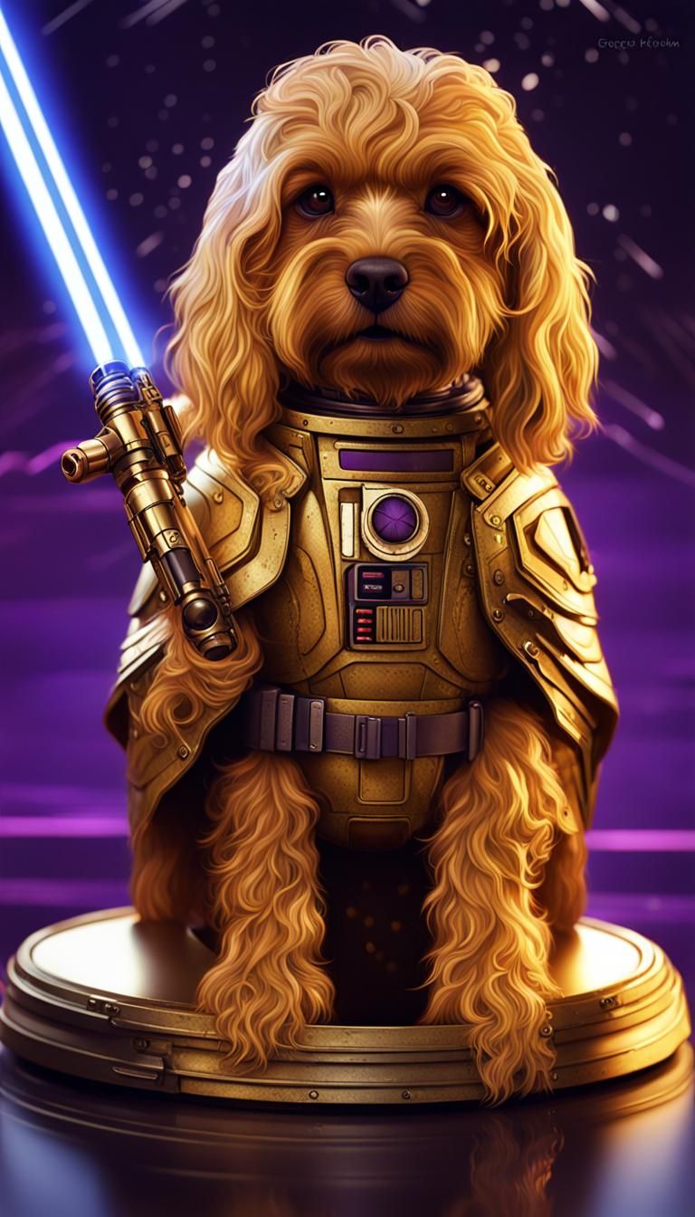 Golden Cockapoo in Star Wars Dark Fantasy