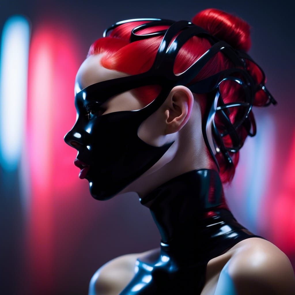 Woman in Sinister Organic Latex Mask