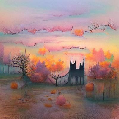 Pastel Gothic Autumn Sunset