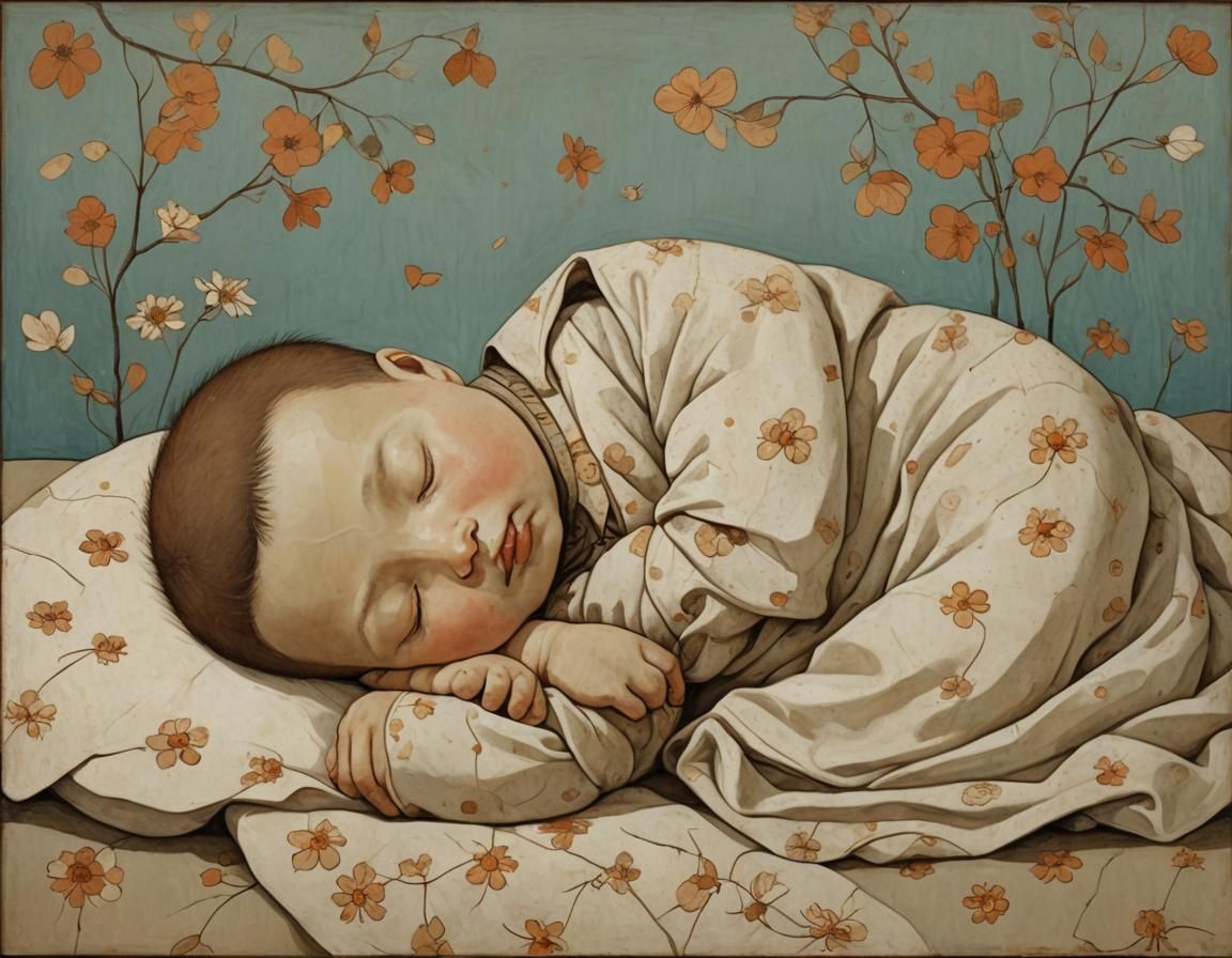 Sleeping Baby Inspired by Expressionist Art