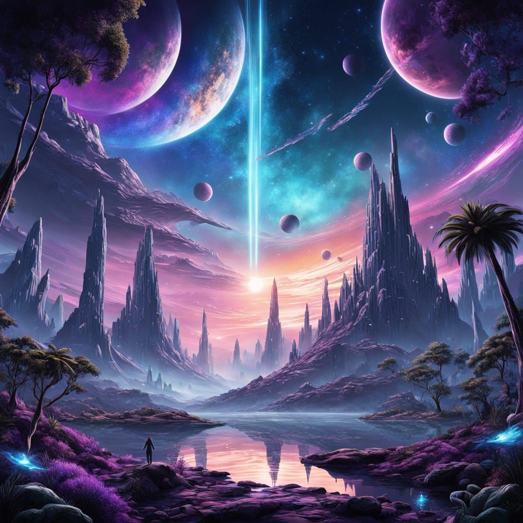 Cosmic Jungle World Glows with Bioluminescent Life