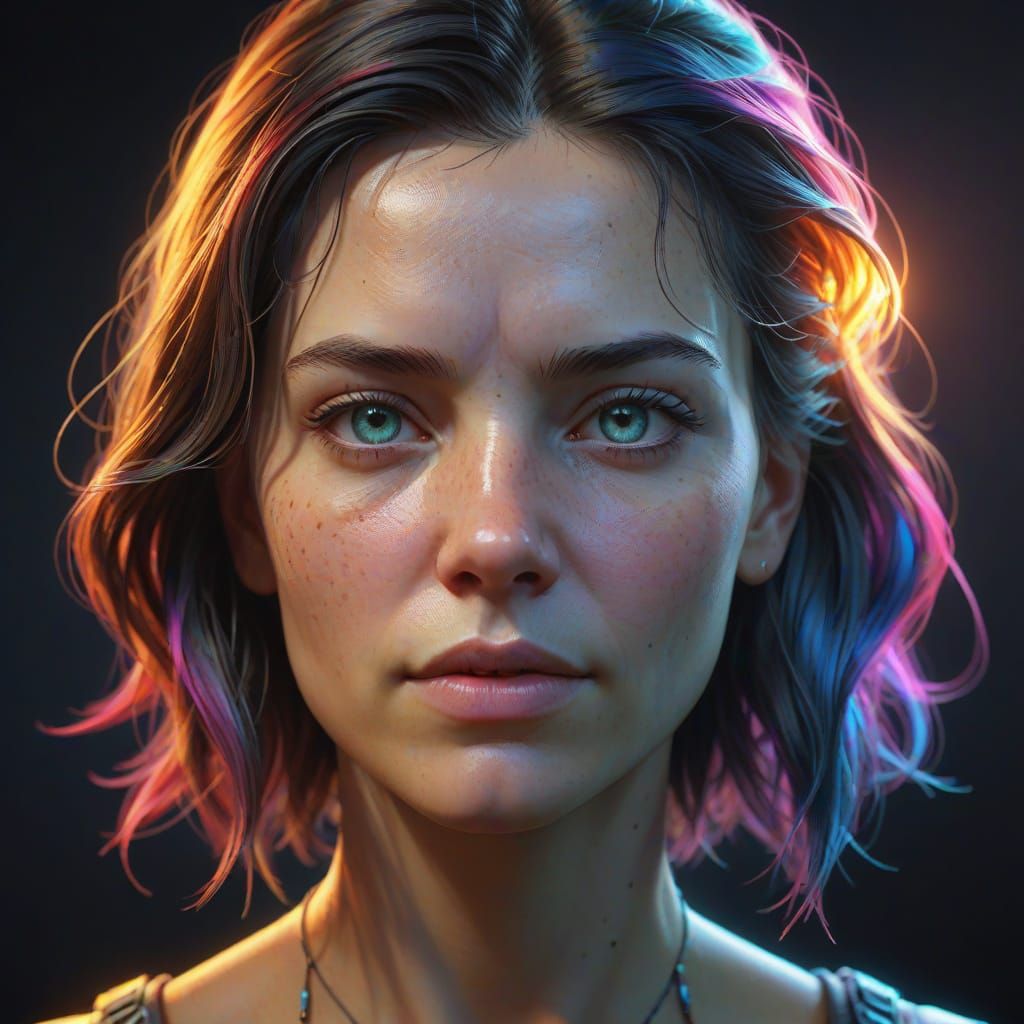 Detailed Portrait of a Woman in Concept Art Style