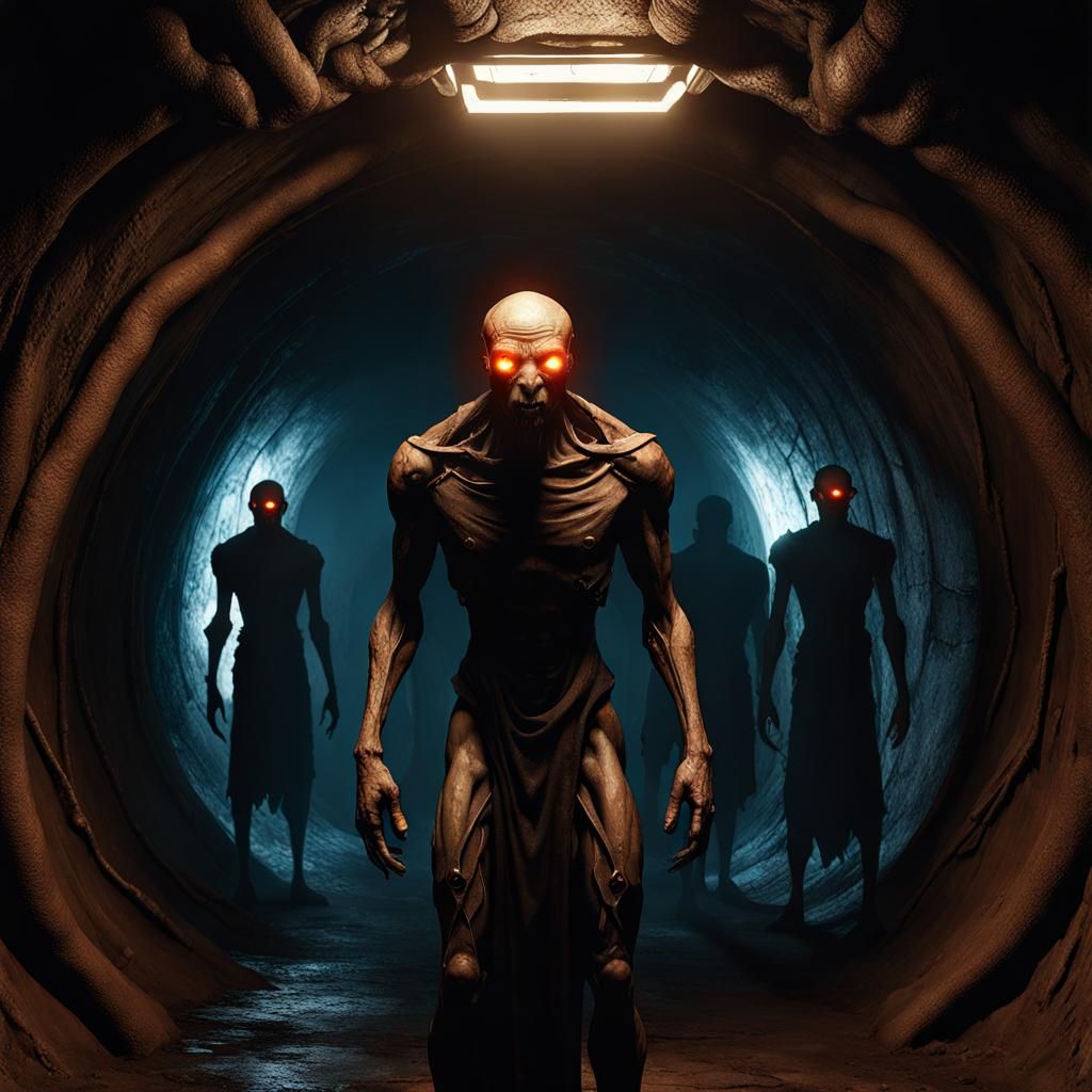 Dungeonpunk Humanoids in Subterranean Tunnels