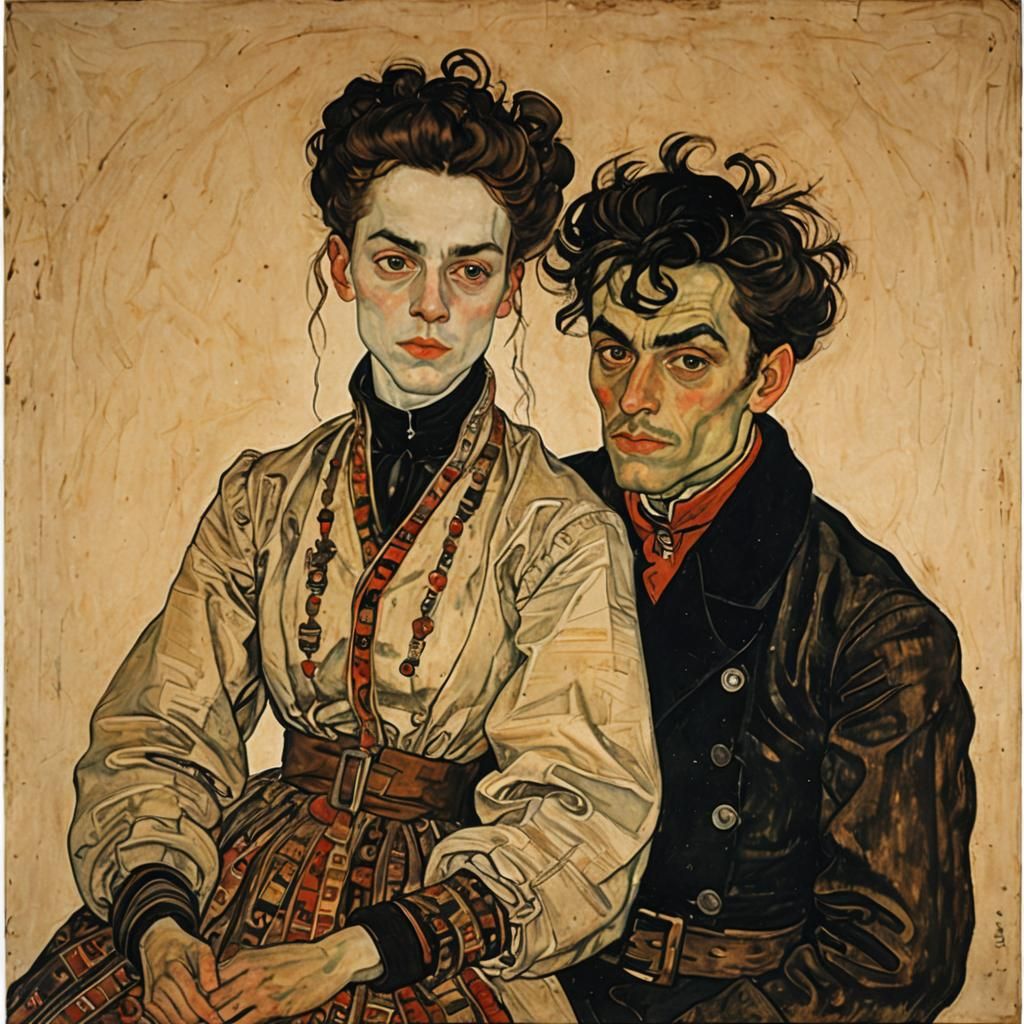 Prince Myshkin and Aglaya: Expressionist Portrait