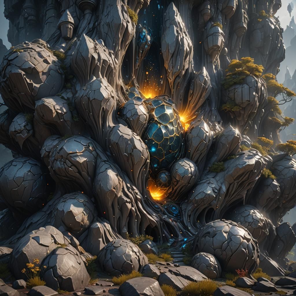 Detailed Gray Blob of Light Concept Art