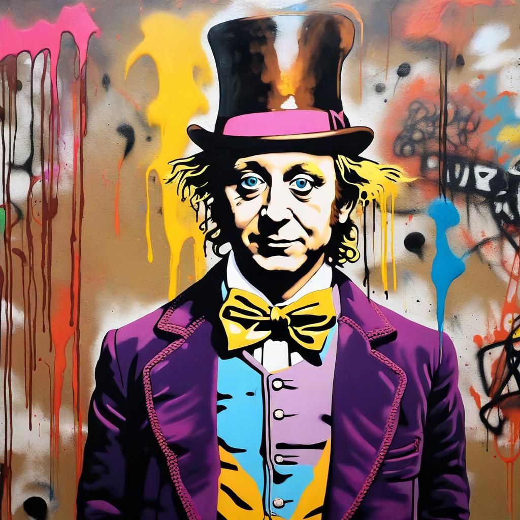 Willy Wonka in Chocolate River, Neo-Expressionism