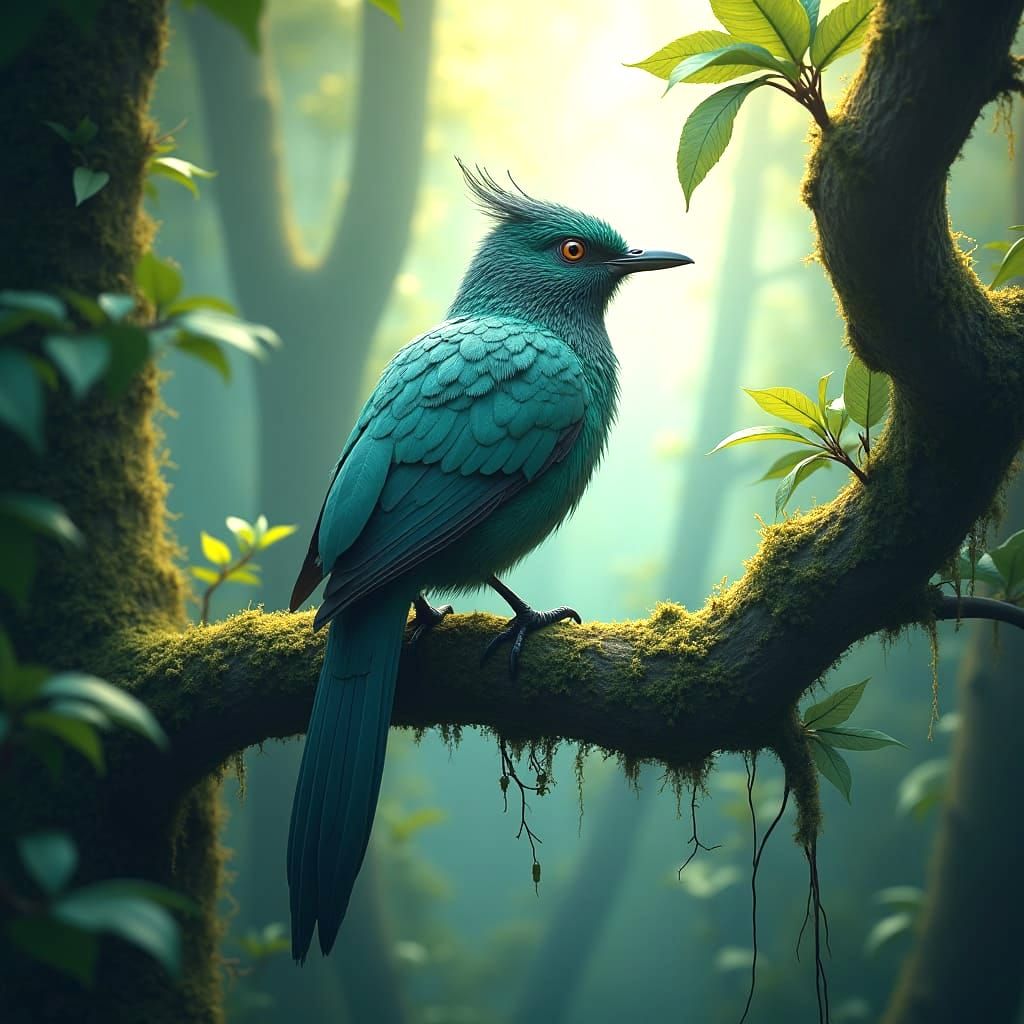 Fantastical Bell Bird Matte Painting