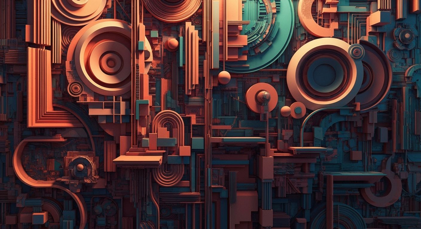 Geometric Art Deco Cubist Artwork in Hyperrealistic Style