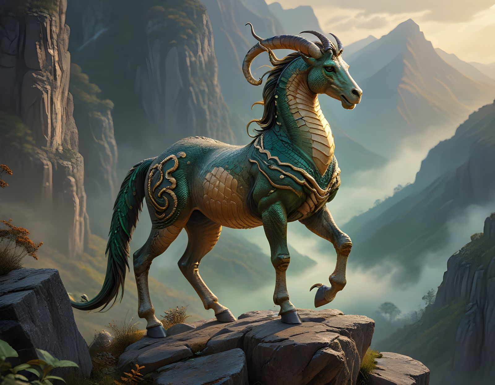 Nine-Legged Centaur with Serpentine Tail