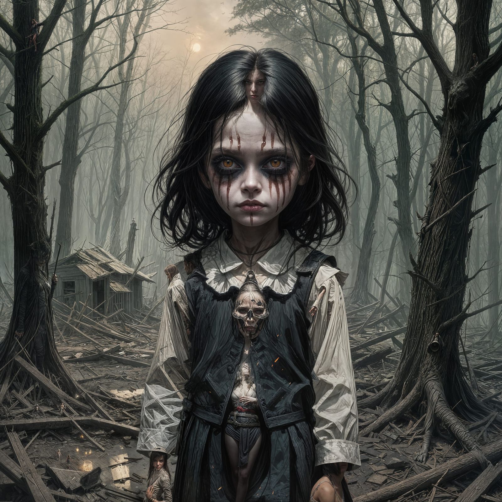 Sinister Innocence Lost: A Dark Art Image