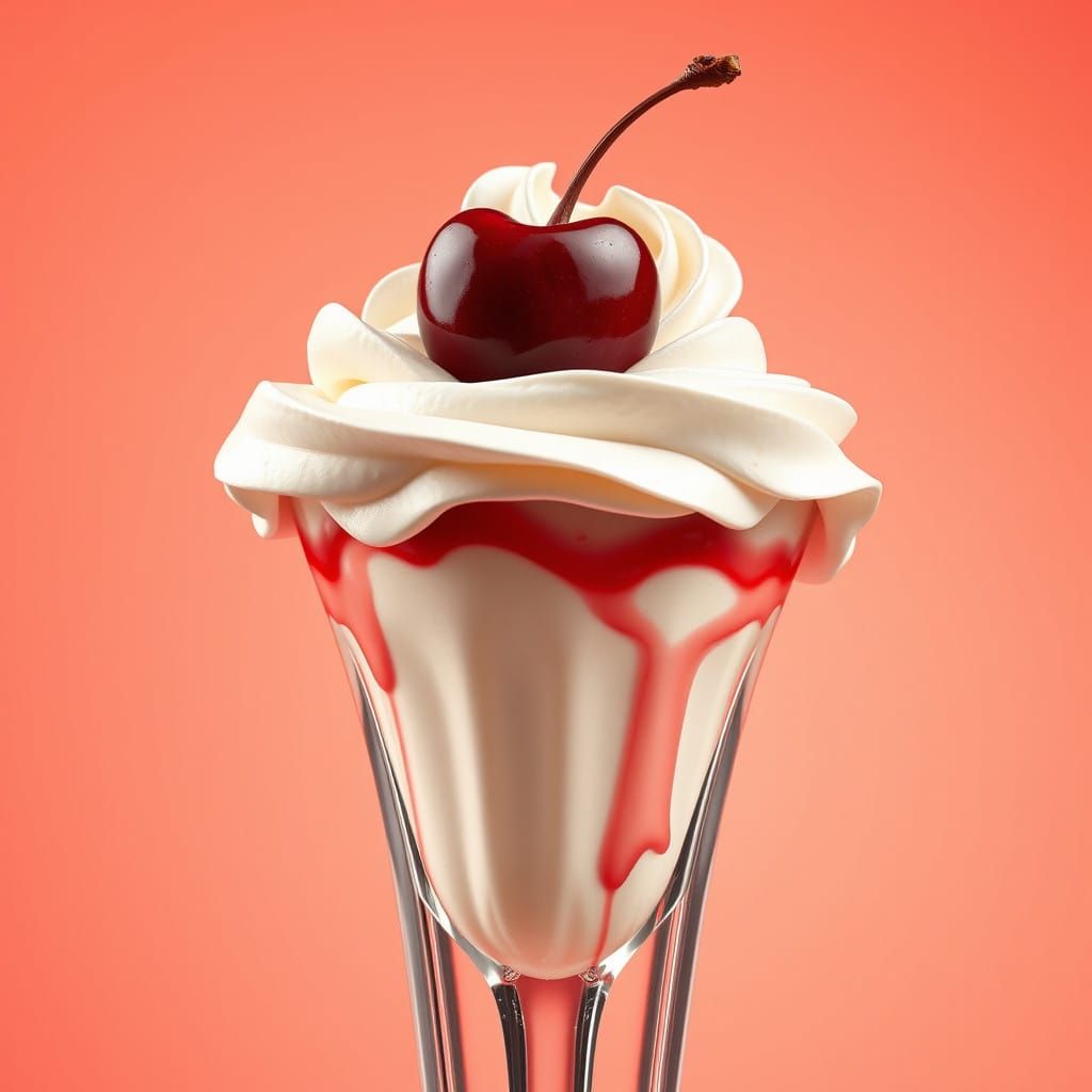 Majestic Whipped Cream Sundae in Warm Summer Sunset Hues