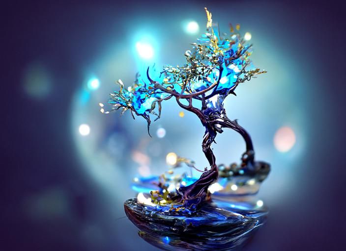 Floating Opal Tree in Astral Fantasy Style