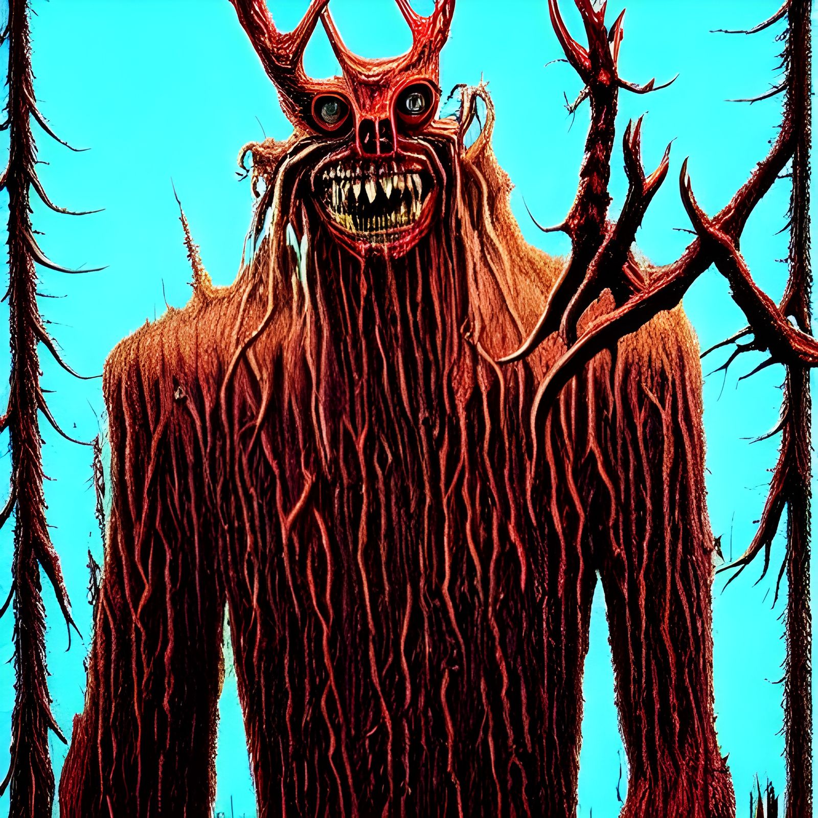 Wendigo Selfie in Horror Style