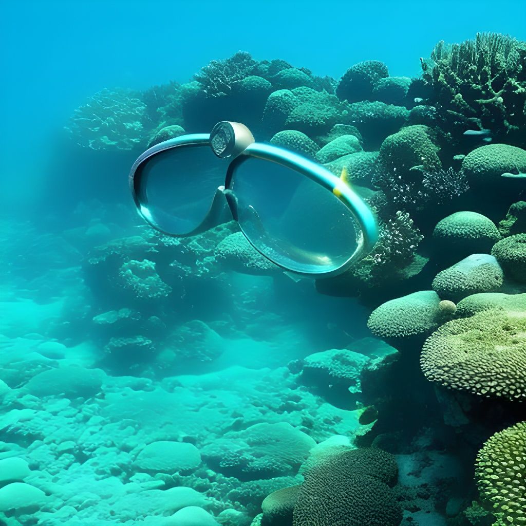 Underwater Cat-Eye Glasses in Volumetric Light
