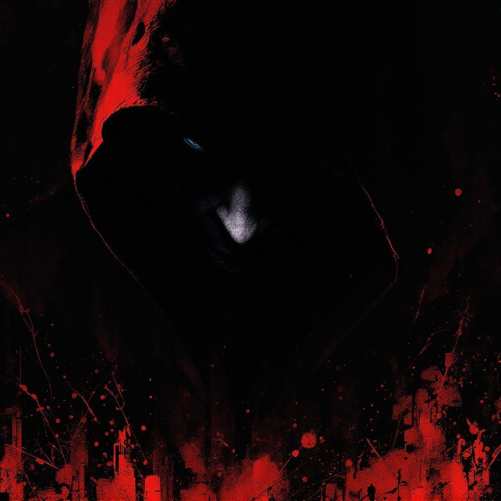 Corrupt Judge Portrait in Film Noir Style