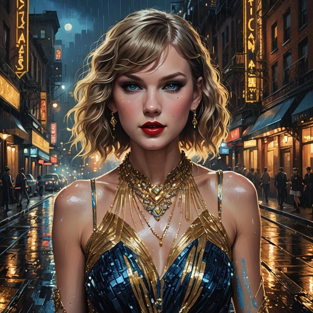 Taylor Swift as 1920s Cabaret Star, Digital Art