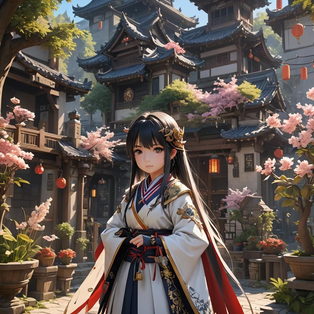 Cute Monkey Eating Banana in 3D Anime Art