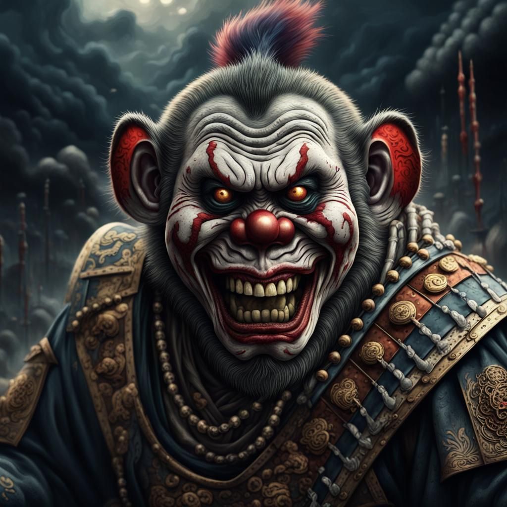 Zombie Monkey Samurai Warlord: Digital Matte Painting