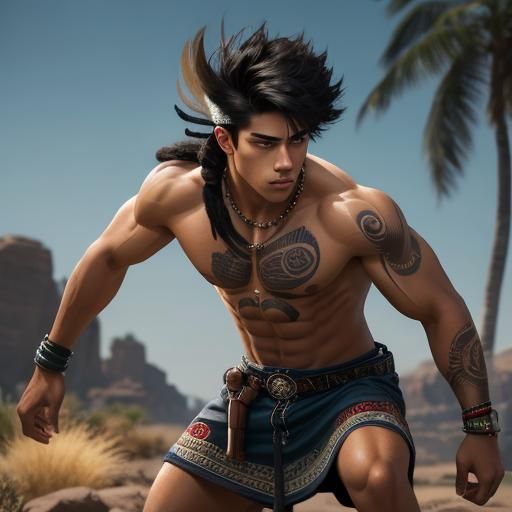 Handsome Native American Boy Portrait in Natural Light