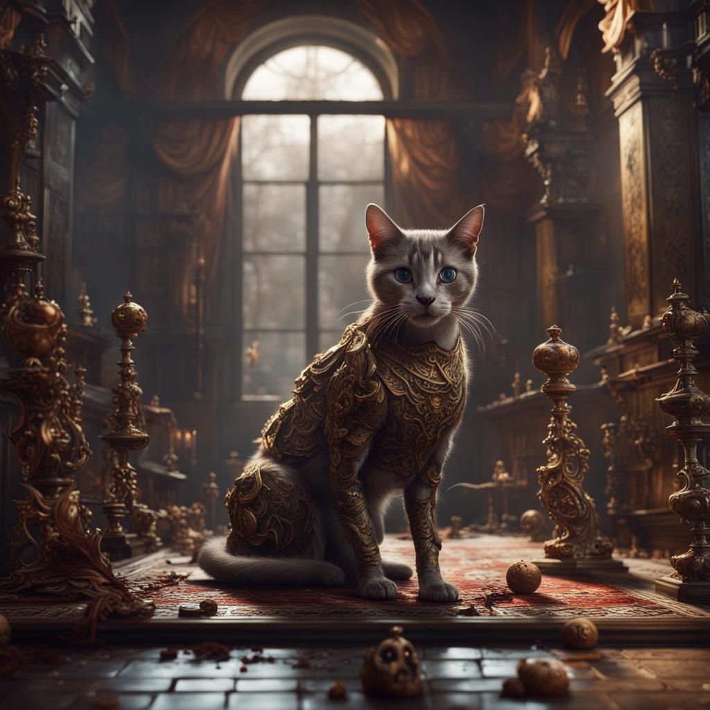 Cat Gambles with Death in Chess Game